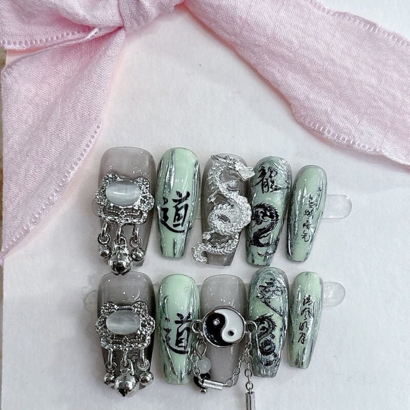 God rewards the hardworking dragon nail art 2