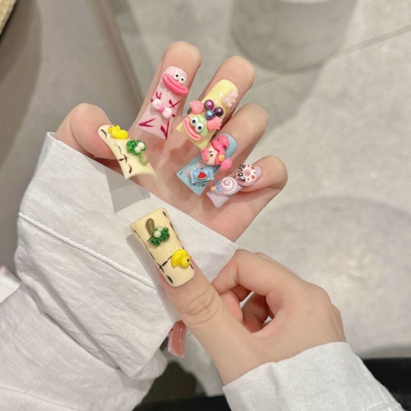 Cartoon style nail art detachable