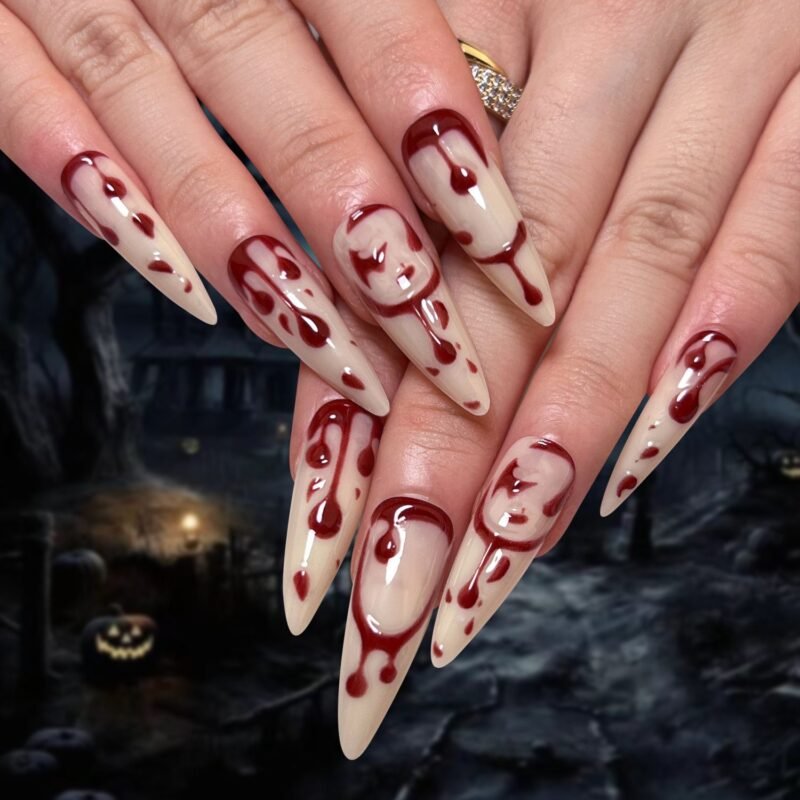 Wear a long sweet and cool black European and American hot girl with a sense of luxury, heavy industry nail art, a variety of styles - 图片 28