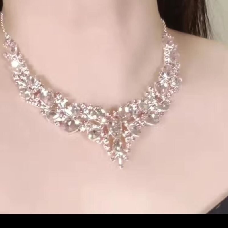 Galaxy Reverie Premium Pink Rhinestone Necklace New Light Luxury Exquisite Design Princess - 图片 3