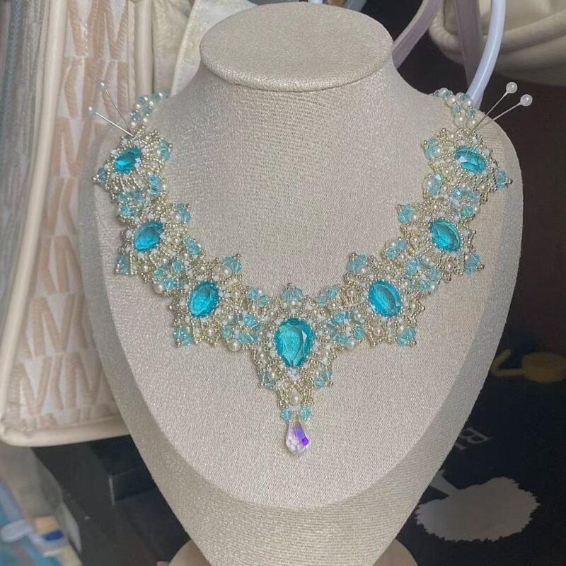 Super flash full of diamond water droplet tassel necklace 2025 new exquisite, light luxury, heavy industry, niche design, high-end clavicle chain - 图片 10