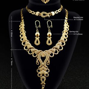 Thick Gold Plated Jewelry Set for Weddings