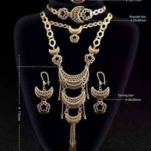 Middle East Style Gold Jewelry Set – 22K Finish