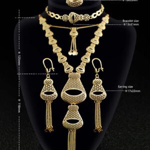 Gold Plated African Necklace Set with Earrings