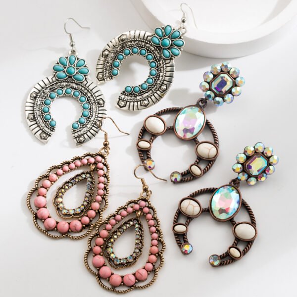 Boho Alloy Geometric Earrings – Modern Ethnic Design - 图片 9