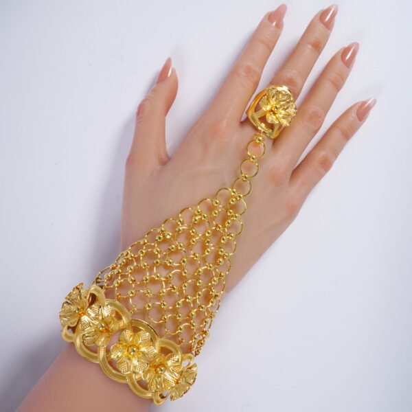 High-End Arabic Style Gold Jewelry Set - 图片 2