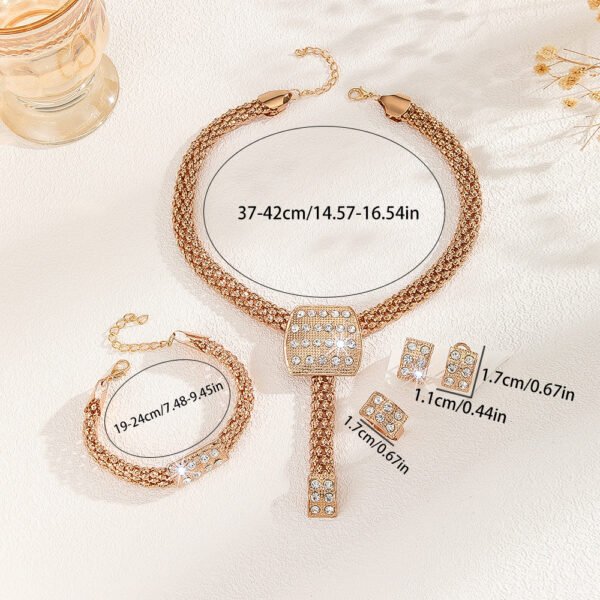 Shiny Crystal Jewelry Sets with Rings and Necklaces - 图片 5