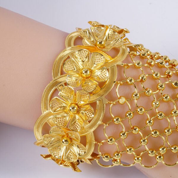 High-End Arabic Style Gold Jewelry Set - 图片 7