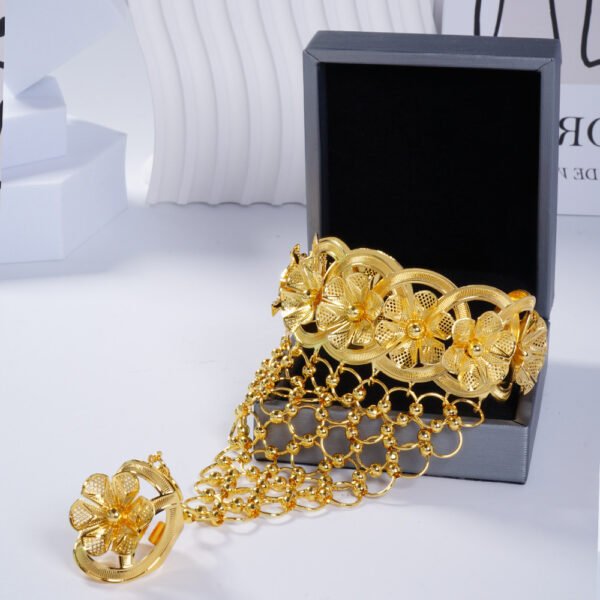 High-End Arabic Style Gold Jewelry Set - 图片 6