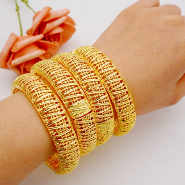 African Traditional Gold Bracelet for Women - 图片 3