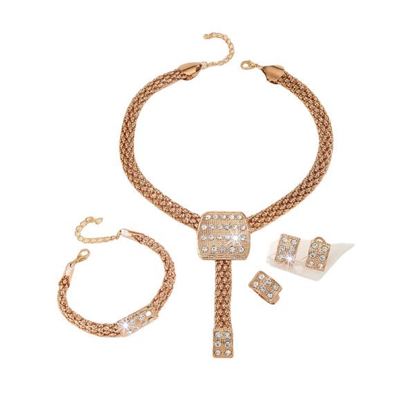 Shiny Crystal Jewelry Sets with Rings and Necklaces - 图片 3