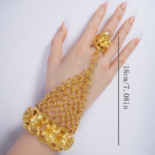 High-End Arabic Style Gold Jewelry Set - 图片 5