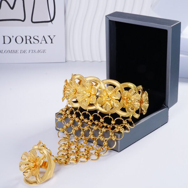 High-End Arabic Style Gold Jewelry Set - 图片 3