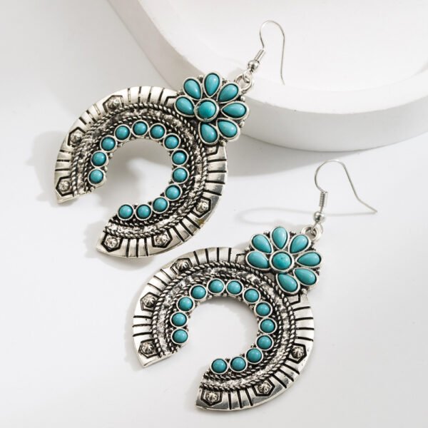 Boho Alloy Geometric Earrings – Modern Ethnic Design - 图片 4