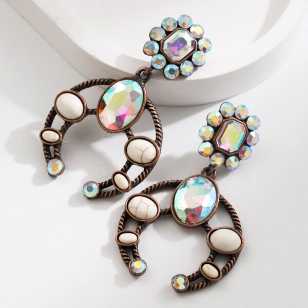 Boho Alloy Geometric Earrings – Modern Ethnic Design - 图片 3