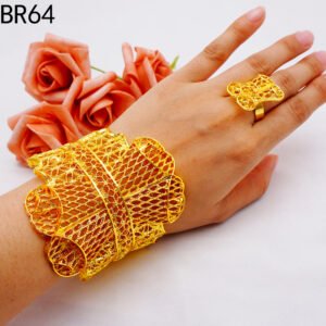 Dubai Style Gold Plated Hand Bracelet