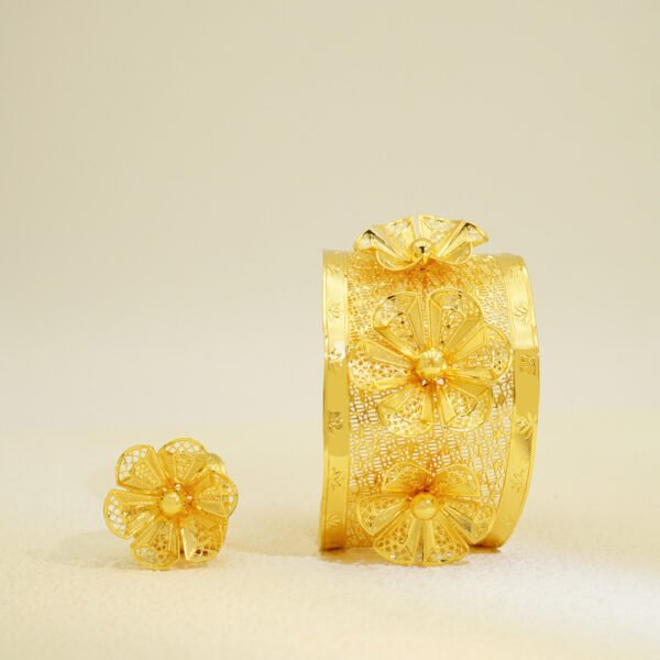 Dubai Style Bangle Ring Combo - 图片 3
